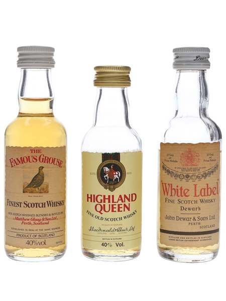 Dewar's, Famous Grouse & Highland Queen  3 x 5cl