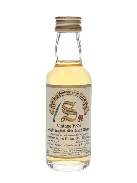 Dallas Dhu 1974 17 Year Old Bottled 1992 - Signatory Vintage 5cl / 43%