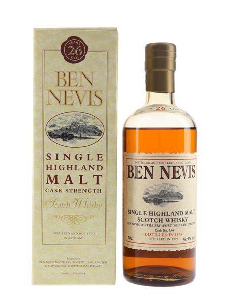 Ben Nevis 1973 26 Year Old Bottled 1999 - Cask No. 756 70cl / 53.9%