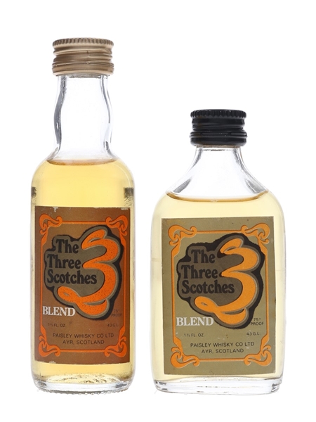 The Three Scotches Bottled 1970s - Paisley Whisky Co. Ltd. 2 x 4.7cl / 43%