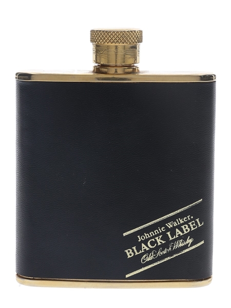 Johnnie Walker Black Label Hip Flask Gold Plated 9cm x 7cm