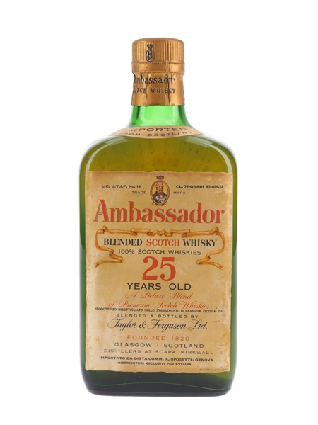 Ambassador 25 Year Old Bottled 1960s-1970s - Sposetti 75cl / 43%