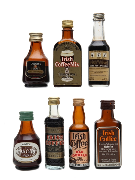 Assorted Irish Coffee Liqueurs 7 x Miniature 