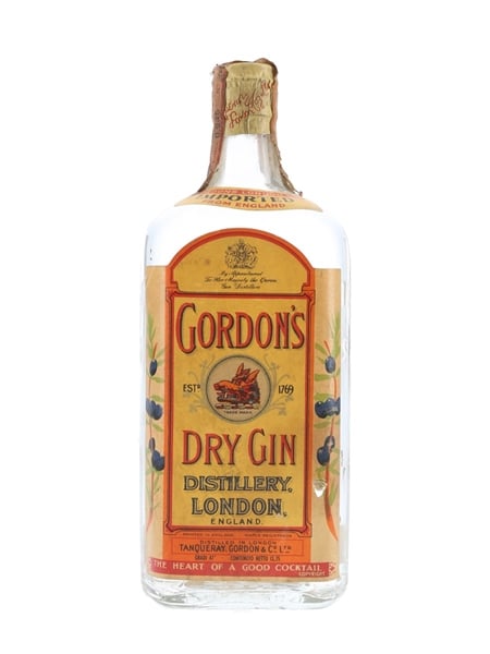 Gordon's Dry Gin Spring Cap Bottled 1950s-1960s - Wax & Vitale 75cl / 47%