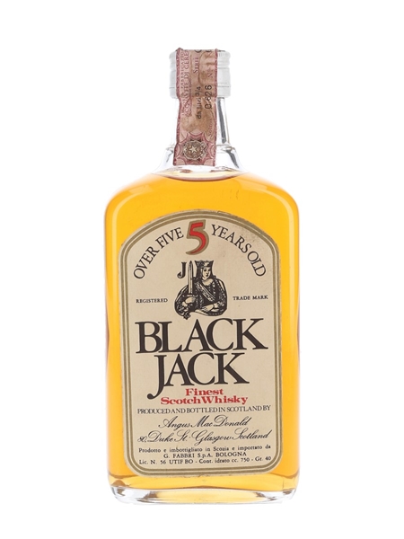 Black Jack 5 Year Old Bottled 1970s - Fabbri 75cl / 40%