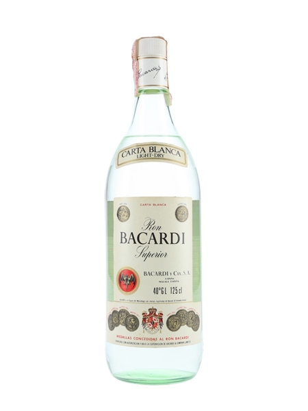 Bacardi Carta Blanca Bottled 1970s - Spain 125cl / 40%