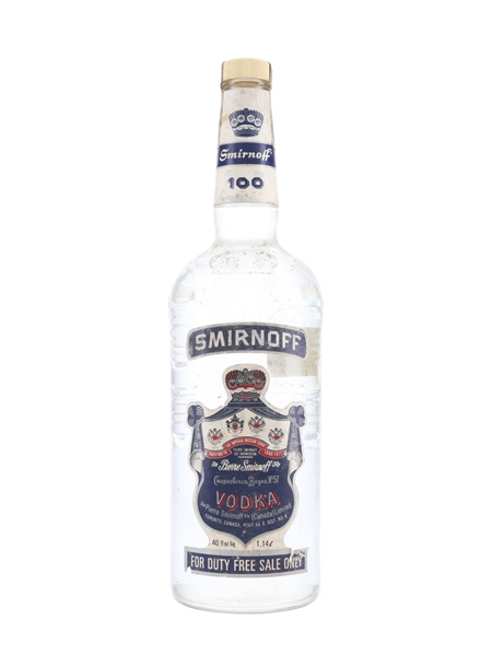 Smirnoff 100 Blue Label Bottled 1970s - Canada 114cl / 50%