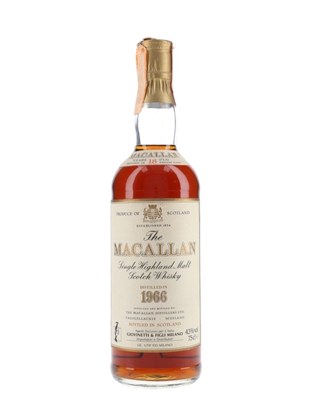 Macallan 1966 18 Year Old Bottled 1980s - Giovinetti 75cl / 43%