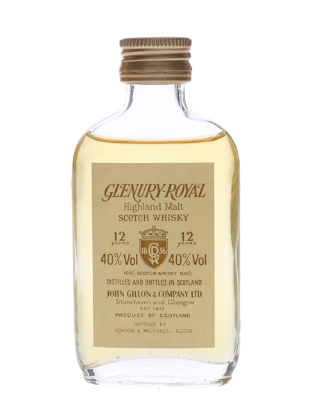 Glenury Royal 12 Year Old Bottled 1980s - Gordon & MacPhail 5cl / 40%