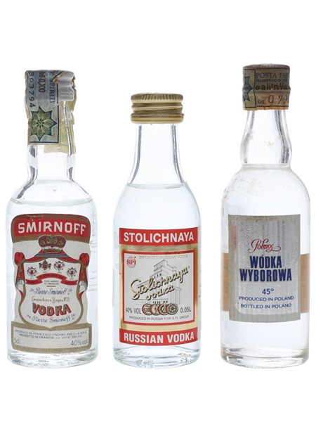 Smirnoff, Stolichnaya & Wyborowa  3 x 5cl