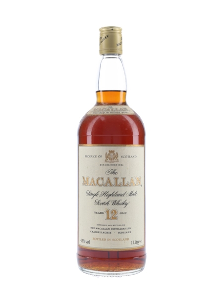 Macallan 12 Year Old Bottled 1980s 100cl / 43%