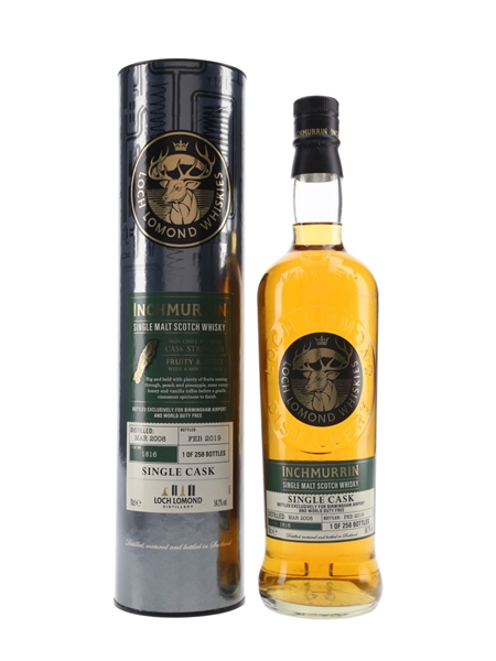 Inchmurrin 2008 Single Cask 1816 Bottled 2019 - Duty Free 70cl / 54.2%