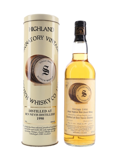 Ben Nevis 1990 9 Year Old Sherry Cask 1385 Bottled 2000 - Signatory Vintage 70cl / 43%