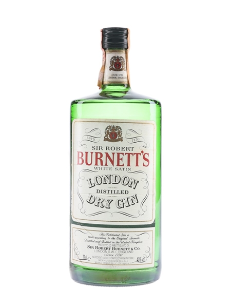 Sir Robert Burnett's White Satin Gin Bottled 1980s - Seagram 75cl / 40%