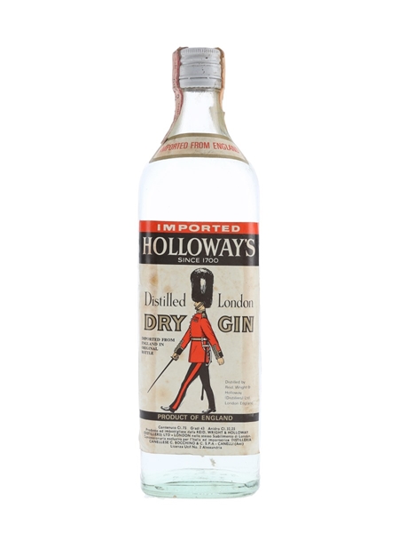 Holloway's Distilled London Dry Gin Bottled 1970s 75cl / 43%