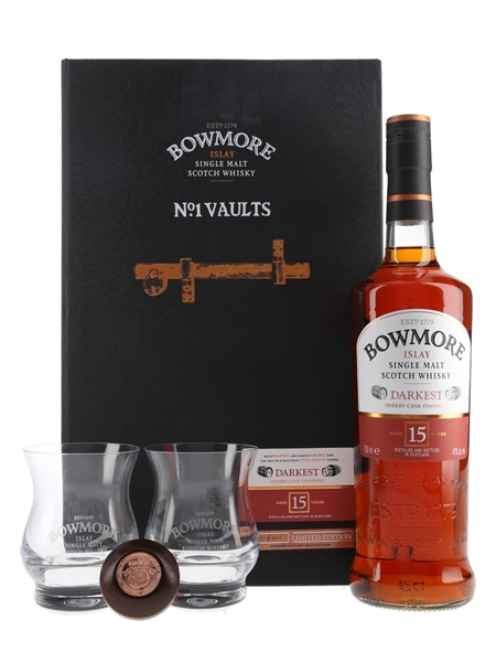 Bowmore 15 Year Old Darkest Glass & Stopper Pack 70cl / 43%