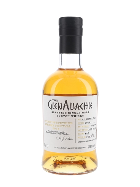 Glenallachie 2006 12 Year Old Bottled 2018 - Spirit Of Speyside - Signed Bottle 50cl / 58.9%