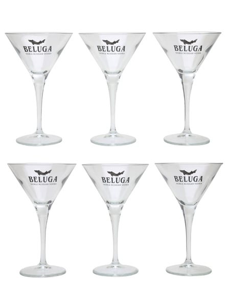 Beluga Martini Cocktail Glasses Bormioli 