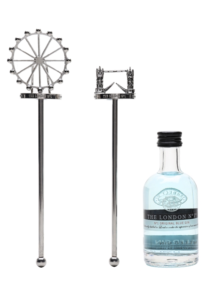 The London No1 Original Blue Gin With Cocktail Stirrers 5cl / 47%