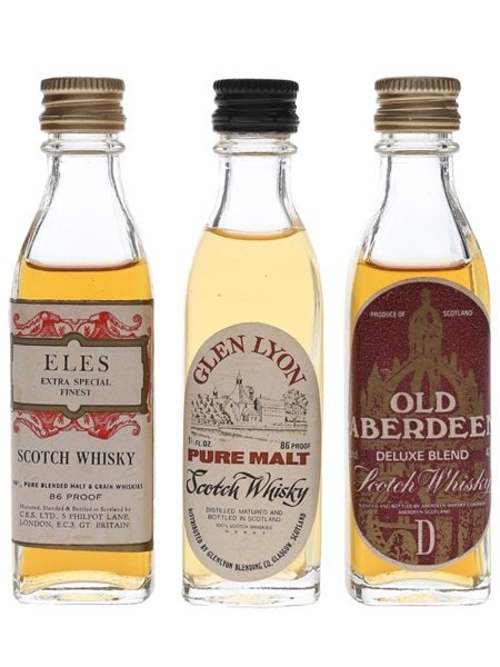Ces, Glen Lyon & Old Aberdeen Bottled 1960s-1970s 3 x 4cl-4.7cl