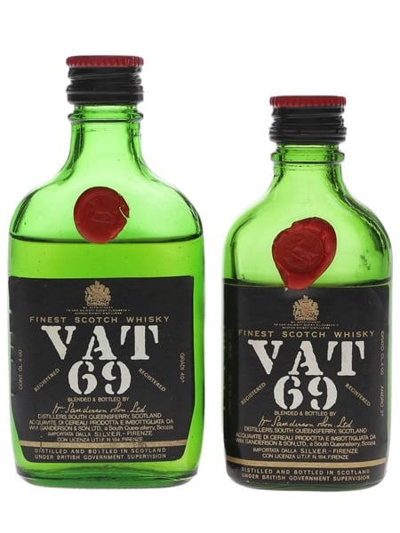 Vat 69 Bottled 1970s - Silver 2 x 4cl
