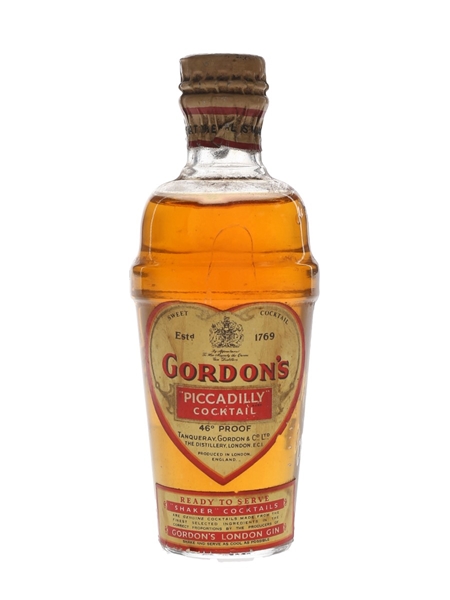Gordon's Piccadilly Cocktail Spring Cap Bottled 1950s 5cl / 26%