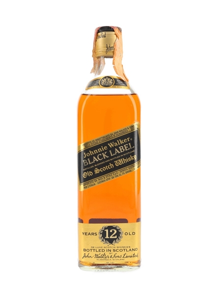 Johnnie Walker Black Label 12 Year Old Bottled 1980s - Wax & Vitale 75cl / 40%