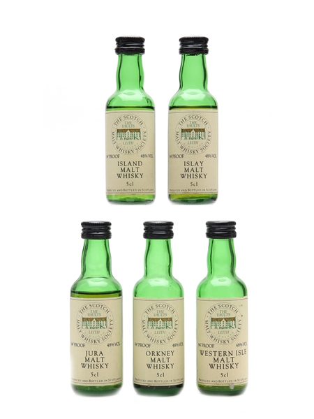 Assorted SMWS Miniatures Islay - Orkney - Island - Jura - Western Isles 5 x 5cl