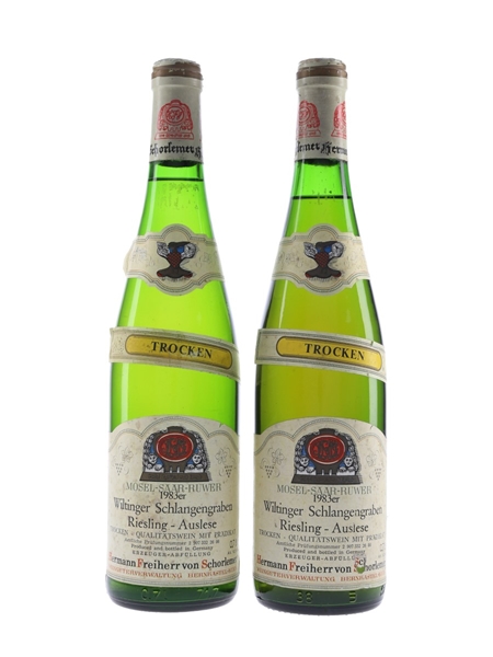 Hermann Freiherr von Schorlemer Riesling Auslese 1983 Wiltinger Schlangengraben Trocken 2 x 70cl / 10.2%