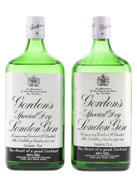 Gordon's Special Dry London Gin Bottled 1980s 2 x 75cl / 40%