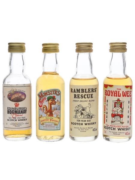 Assorted Blended Scotch Whisky Edinburgh's Hogmanay, Monster's Choice, Ramblers' Rescue & Royal Wee 4 x 5cl