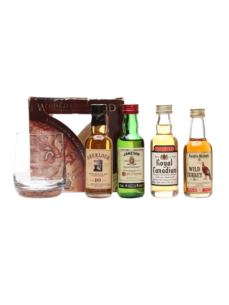 Whiskies Of The World Set Aberlour, Jameson, Royal Canadian & Wild Turkey 4 x 5cl