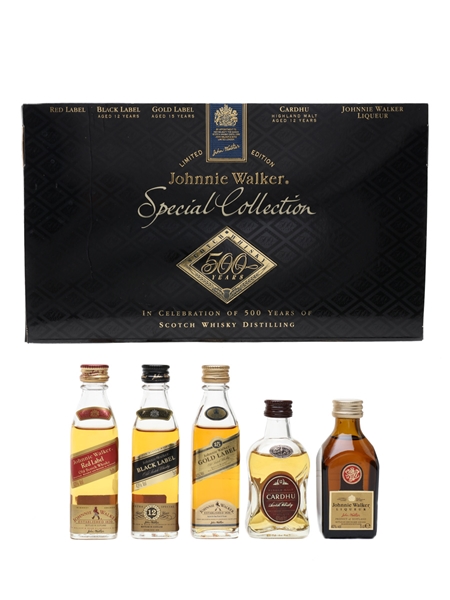 Johnnie Walker Special Collection Miniatures Bottled 1990s 5 x 5cl