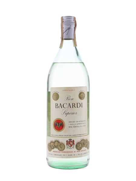 Bacardi Carta Blanca Bottled 1970s - Spain 100cl