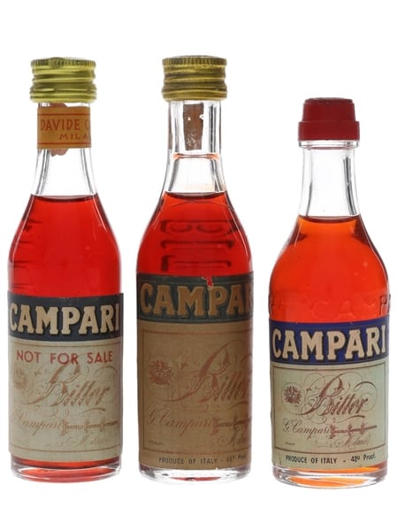 Campari Bitter Bottled 1960s-1970s 3 x 5cl