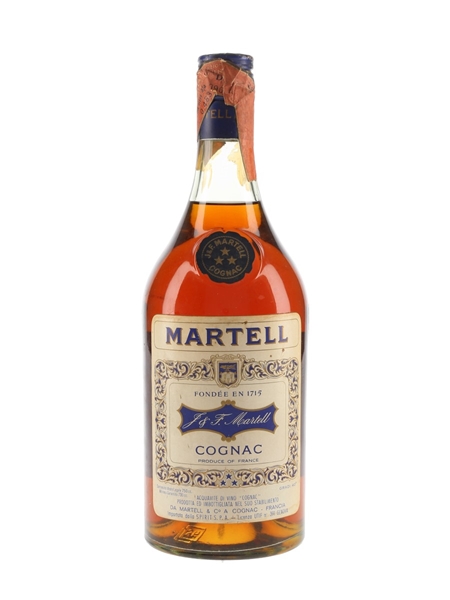 Martell 3 Star Bottled 1960s-1970s - Spirit 75cl / 40%