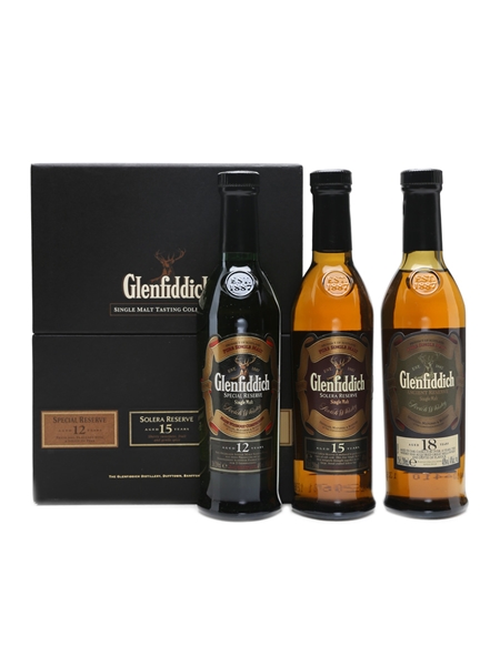 Glenfiddich 12, 15 & 18 Years Old 3 x 20cl 