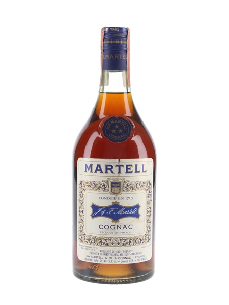 Martell 3 Star Bottled 1960s-1970s - Spirit 75cl / 40%