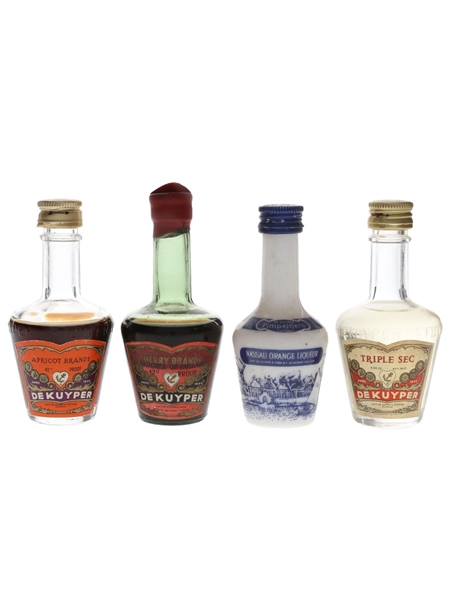 De Kuyper Liqueurs Apricot Brandy, Cherry Brandy, Pimeltjens, Triple Sec 4 x 3cl-3.5cl