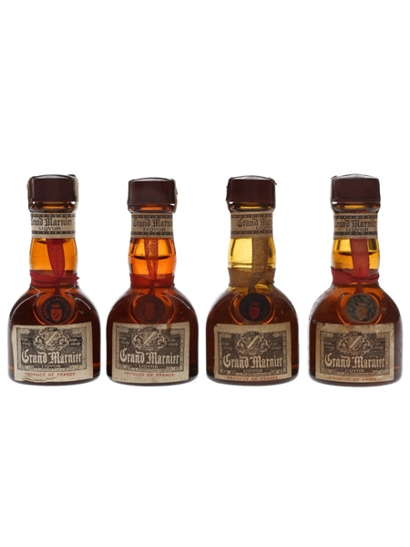 Grand Marnier Cordon Jaune & Rouge Bottled 1970s - L Rose & Co. 4 x 3cl / 38.8%