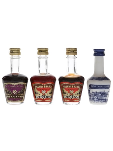 De Kuyper Liqueurs Blackberry Brandy, Cherry Brandy & Pimeltjens 4 x 3cl-3.5cl