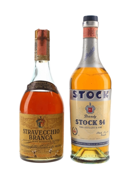 Branca & Stock Brandy Bottled 1970s 2 x 75cl