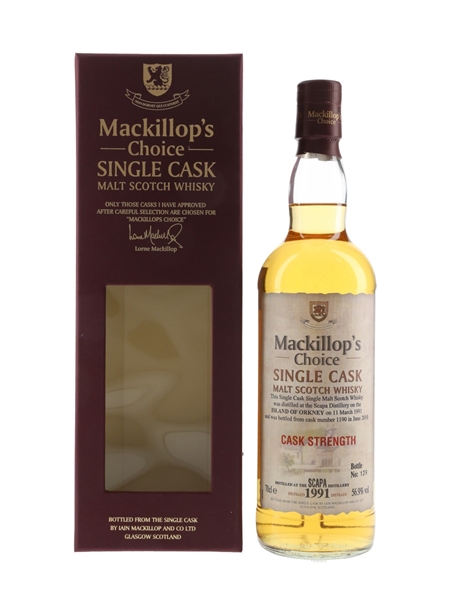 Scapa 1991 Mackillop's Choice Bottled 2010 70cl / 56.9%