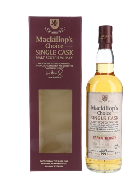 Scapa 1991 Mackillop's Choice Bottled 2010 70cl / 56.9%