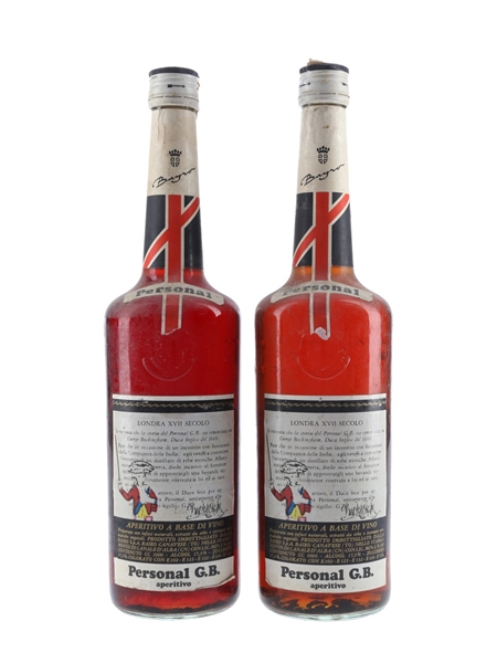 G B Personal Gin Bitter Liqueur Bottled 1960s-1970s 2 x 100cl / 17.5%