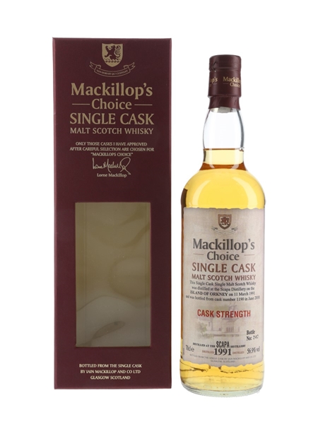 Scapa 1991 Mackillop's Choice Bottled 2010 70cl / 56.9%