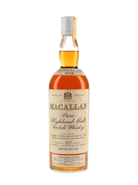 Macallan 1952 Campbell, Hope & King Bottled 1960s - Rinaldi 75cl / 45.85%