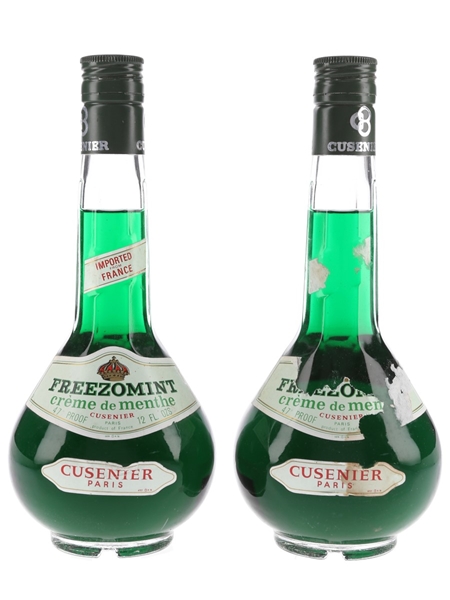 Cusenier Freezomint Creme De Menthe Bottled 1970s 2 x 34cl / 27%