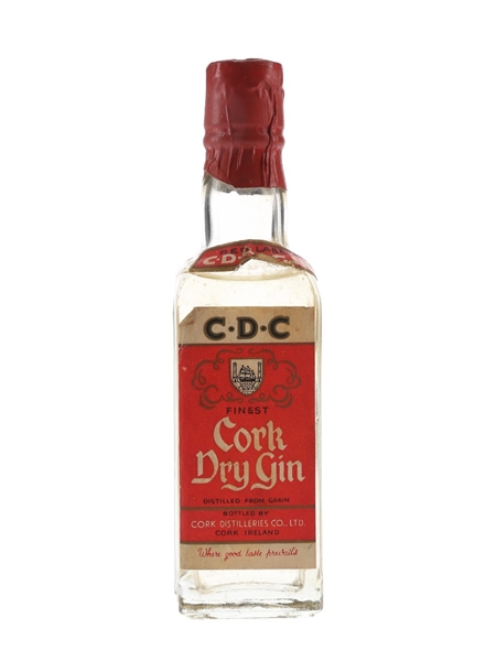 Cork Red Label Dry Gin Bottled 1950s 5cl