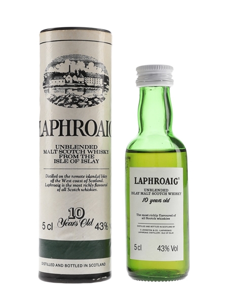 Laphroaig 10 Year Old Unblended Bottled 1980s 5cl / 43%